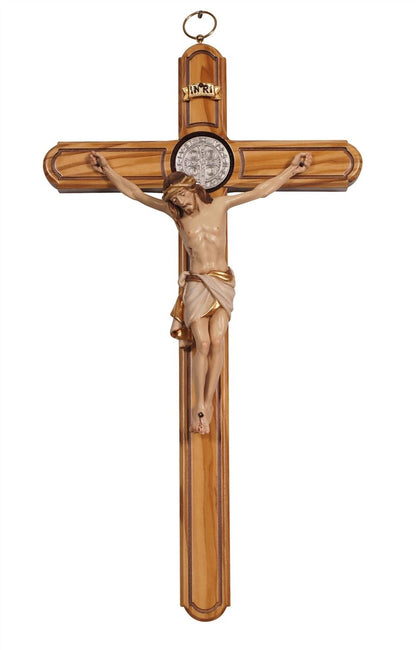 Siena Olive Wood Saint Benedict Crucifix | Multiple Finishes