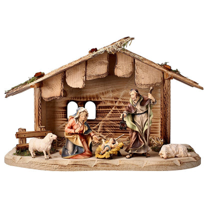 7-Piece Ulrich "Dolomites Stable" Nativity | Includes Sheep | Multiple Sizes