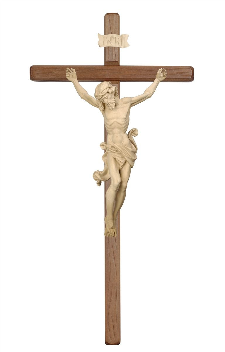 Leonardo Dark Stained Straight Crucifix | Multiple Sizes & Colors/Finishes