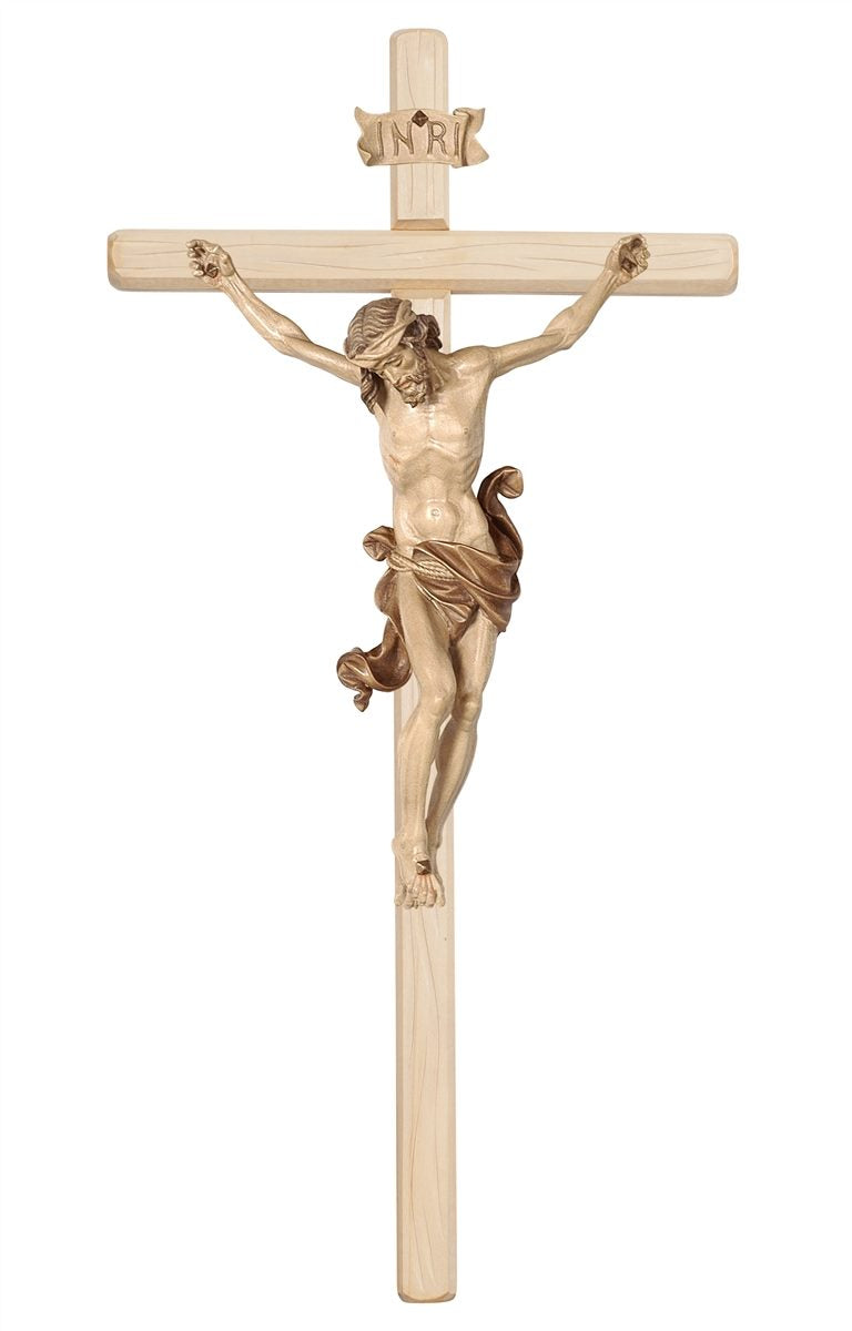 Leonardo Light Stained Straight Crucifix | Multiple Sizes & Colors/Finishes