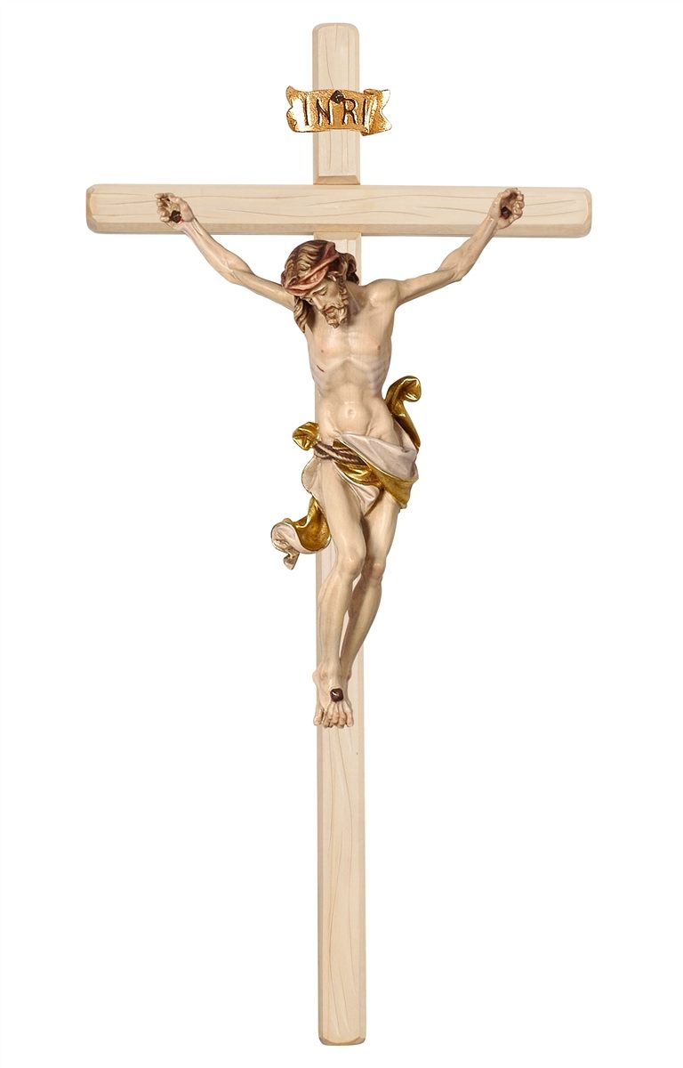 Leonardo Light Stained Straight Crucifix | Multiple Sizes & Colors/Finishes