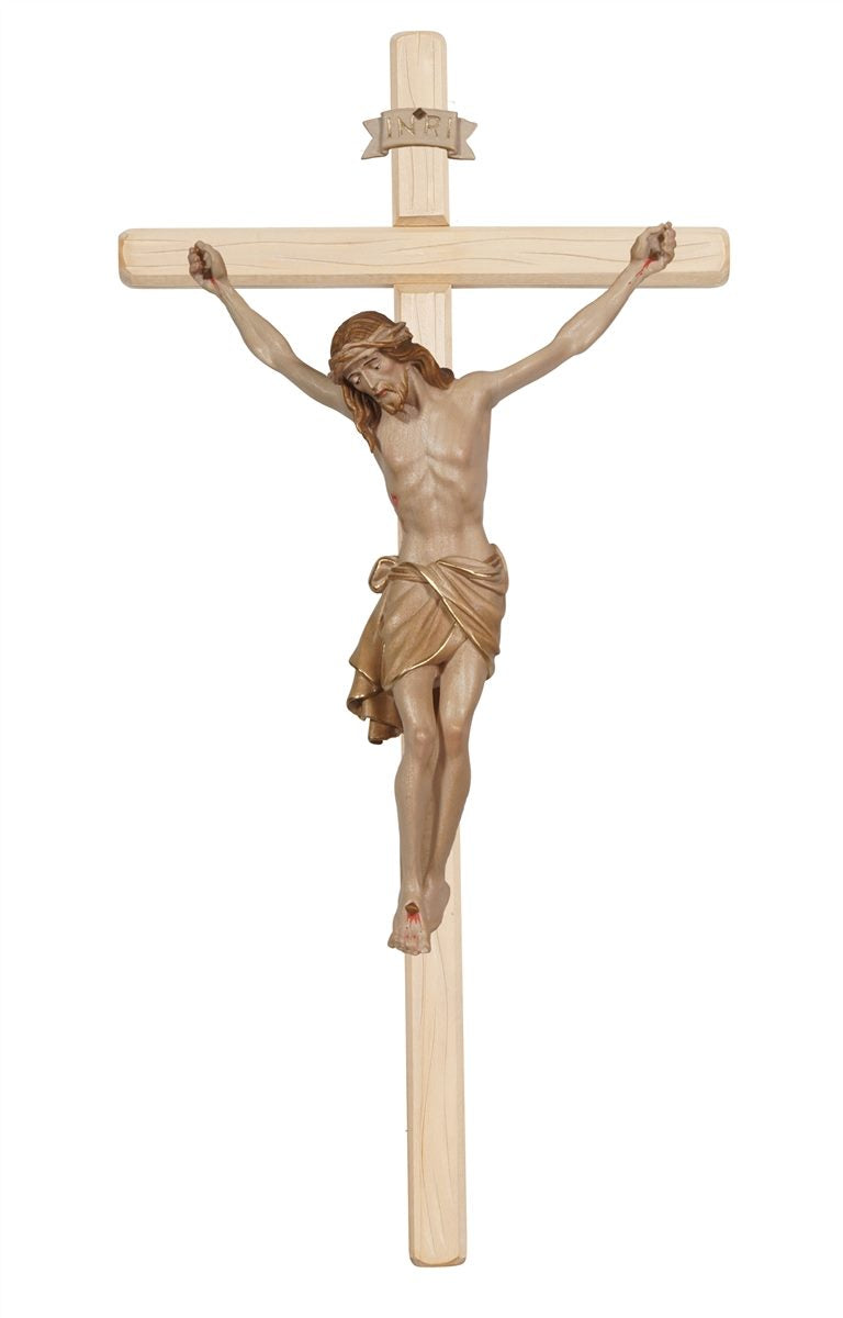 Siena Light Stained Straight Crucifix | Multiple Sizes & Colors/Finishes