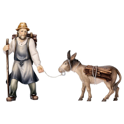 Shepherd with Donkey | Shepherd Nativity | Multiple Sizes & Finishes