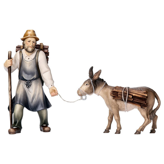 Shepherd with Donkey | Shepherd Nativity | Multiple Sizes & Finishes