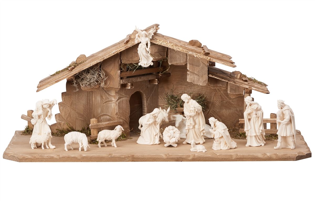 15-Piece Kostner "Holy Night Stable" Nativity | Multiple Sizes & Finishes
