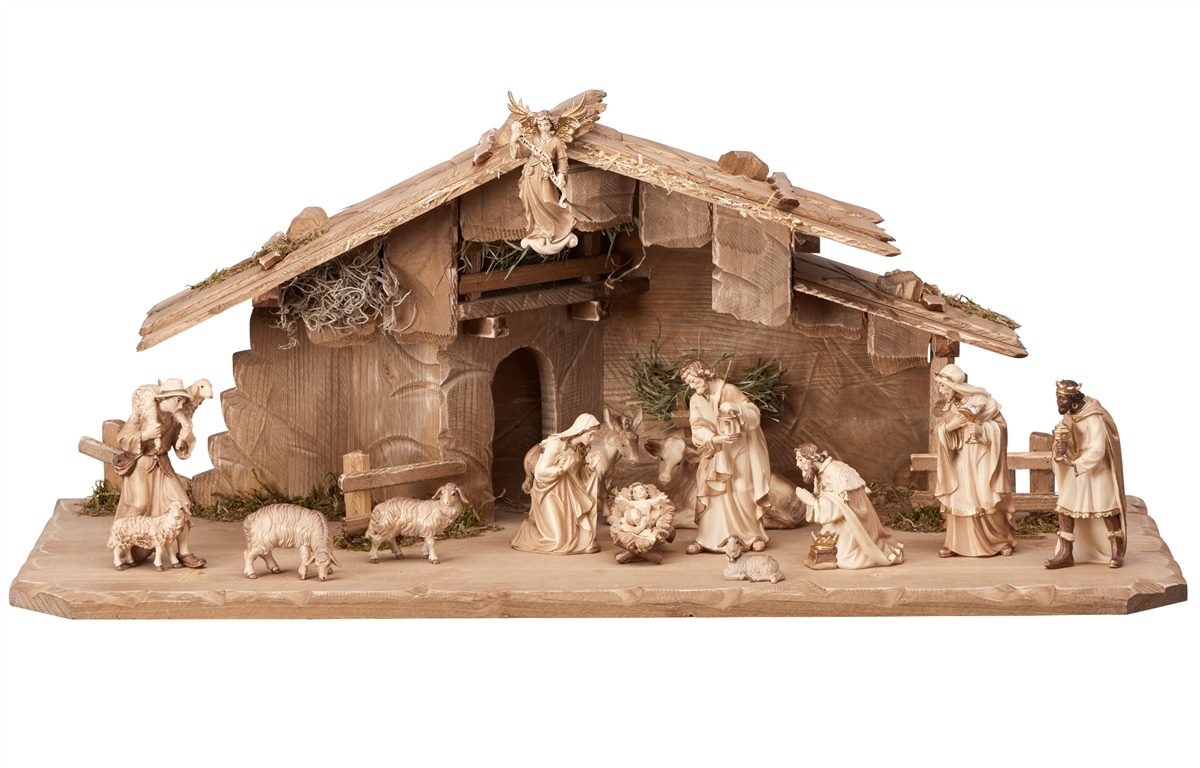 15-Piece Kostner "Holy Night Stable" Nativity | Multiple Sizes & Finishes