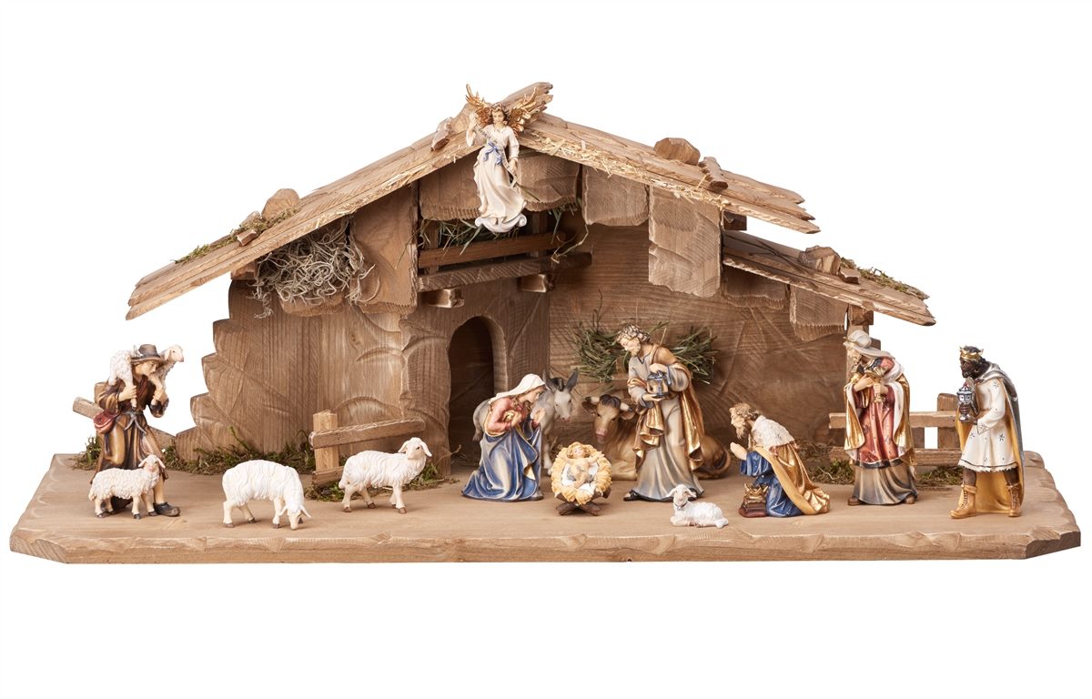 15-Piece Kostner "Holy Night Stable" Nativity | Multiple Sizes & Finishes