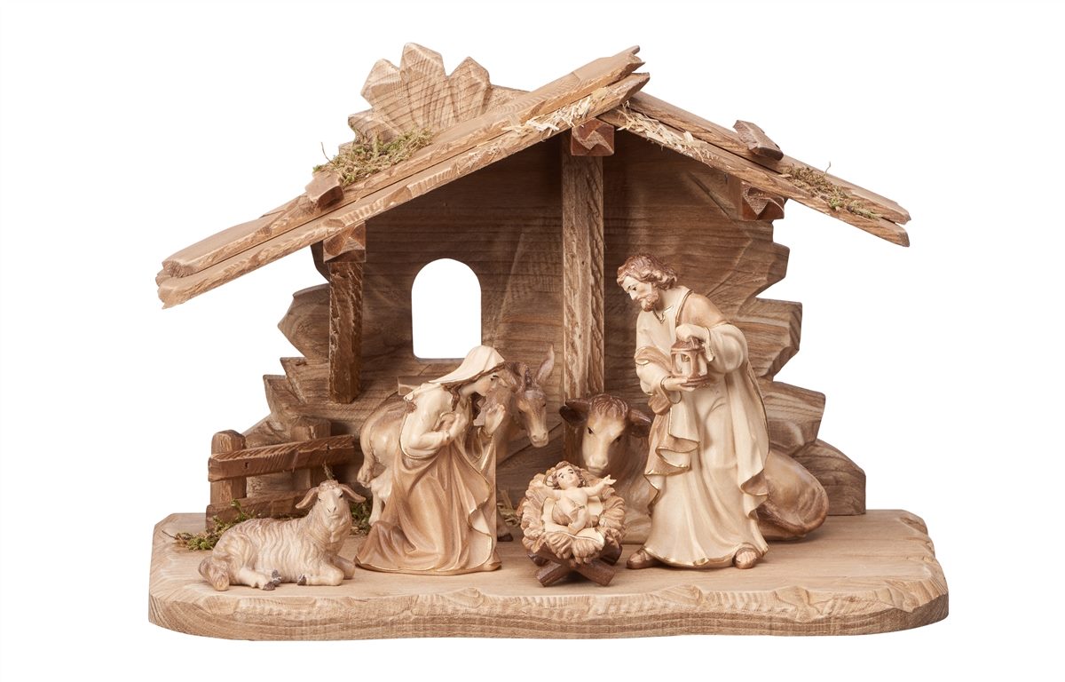 8-Piece Kostner "Tyrol Stable" Nativity | Multiple Sizes & Finishes