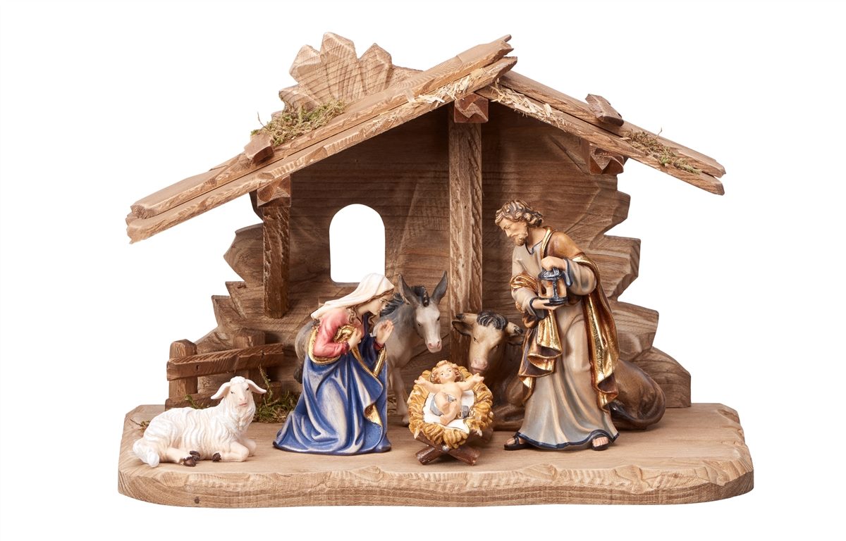 8-Piece Kostner "Tyrol Stable" Nativity | Multiple Sizes & Finishes