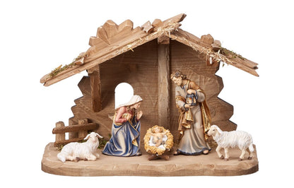 7-Piece Kostner "Tyrol Stable" Nativity Set | Includes Two Lambs | Multiple Sizes & Finishes