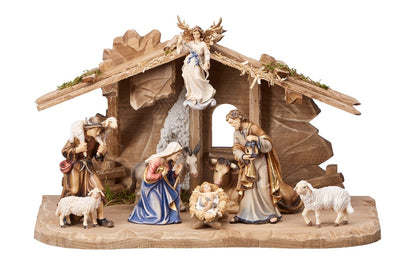 10-Piece Kostner "Tyrol Stable" Nativity | Multiple Sizes & Finishes