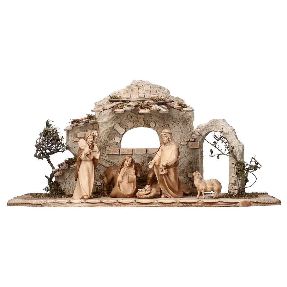 9-Piece Comet Nativity Set with Ornate Stable | Multiple Sizes & Finishes