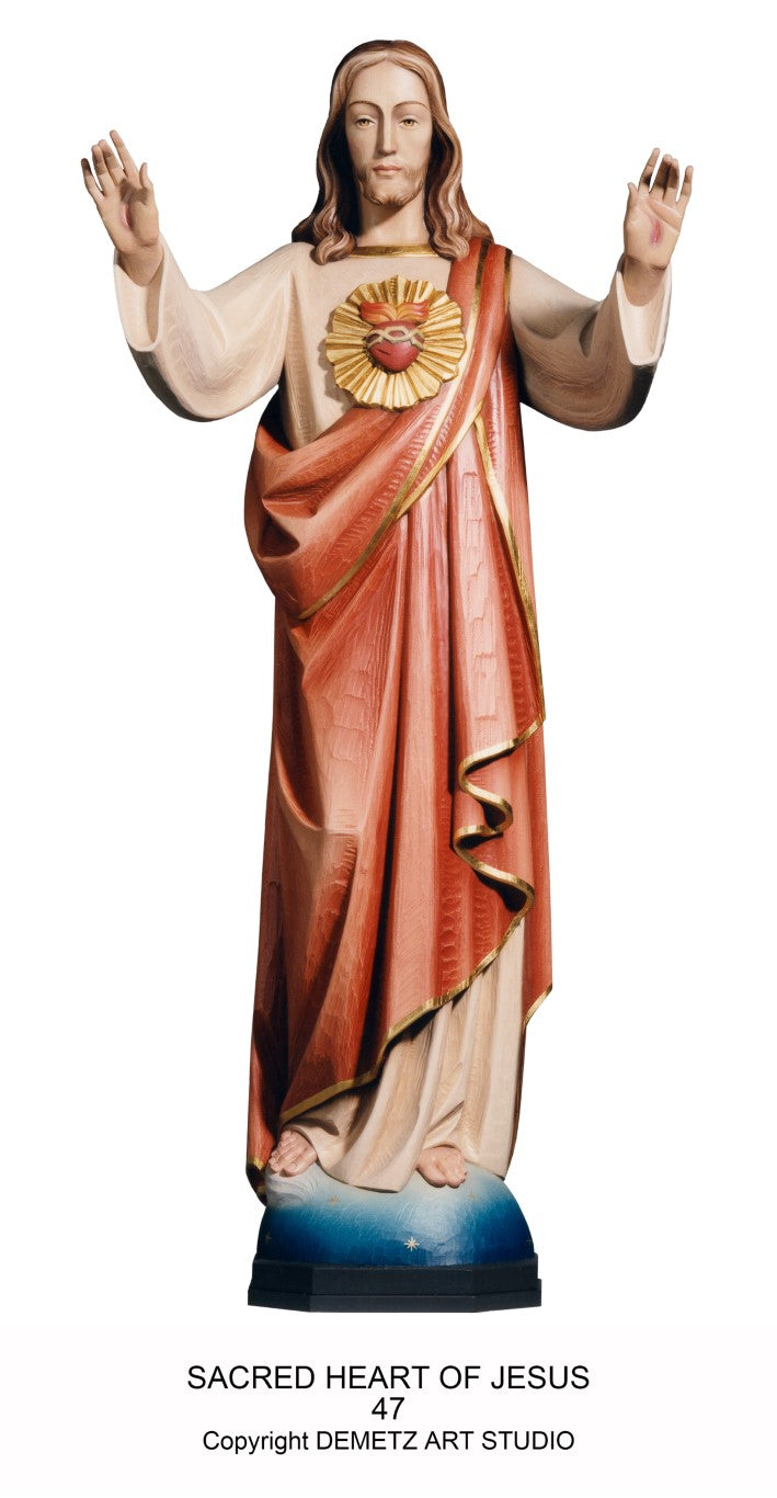 Sacred Heart Of Jesus with Open Arms Statue | Multiple Sizes & Finishes