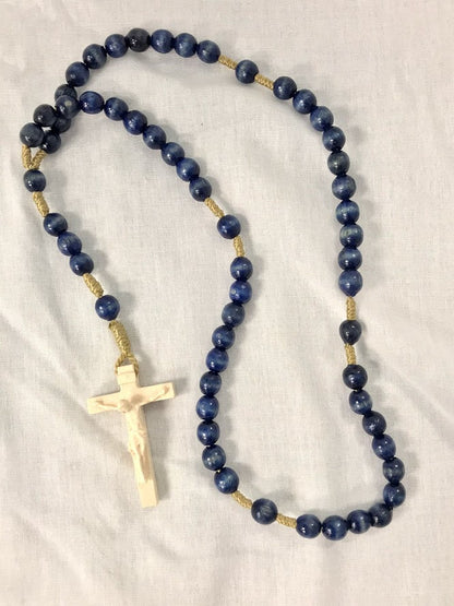 Blue Wood Bead Rosary | 8mm Beads