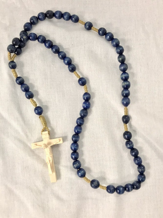 Blue Wood Bead Rosary | 8mm Beads