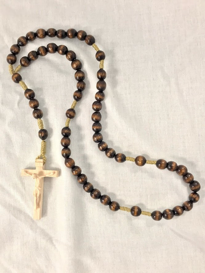 Dark Brown Wood Bead Rosary | 8mm Beads