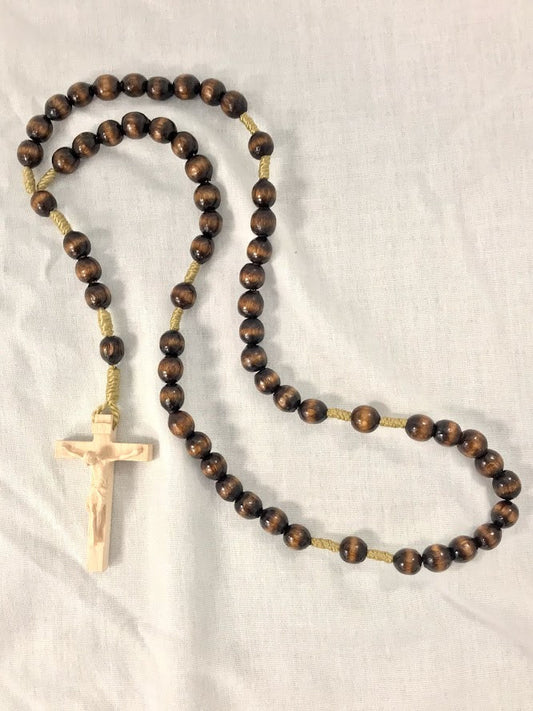 Dark Brown Wood Bead Rosary | 8mm Beads