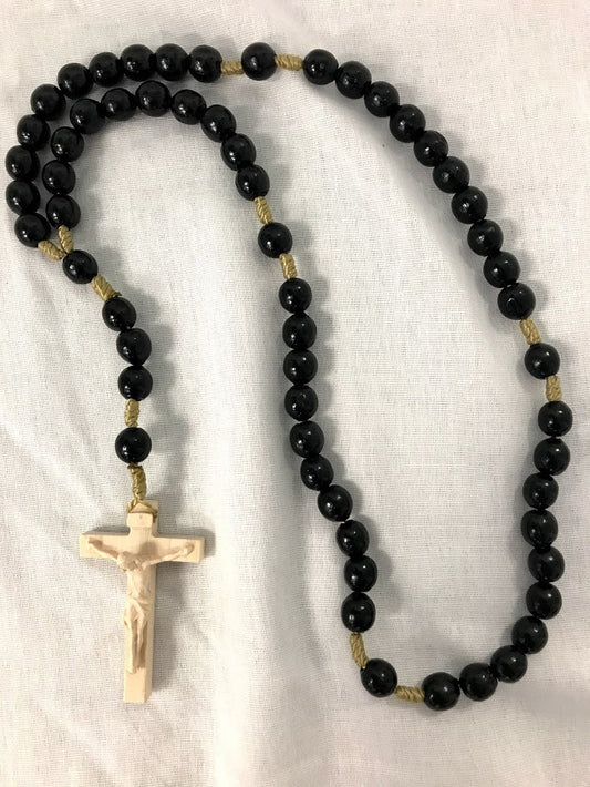 Black Wood Bead Rosary | 8mm Beads