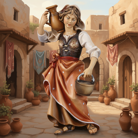Ancient Village Courtyard - Landlady with Jug