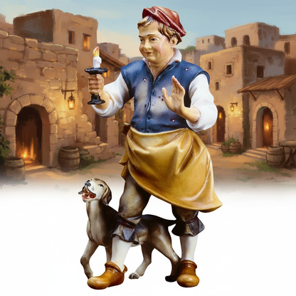 Bethlehem Village - Innkeeper with Dog