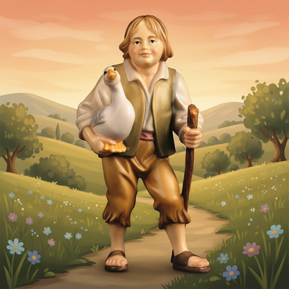Countryside Path - Child with Goose