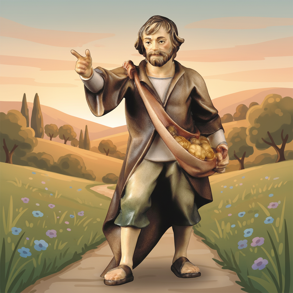 Countryside Path - Man with Food Satchel