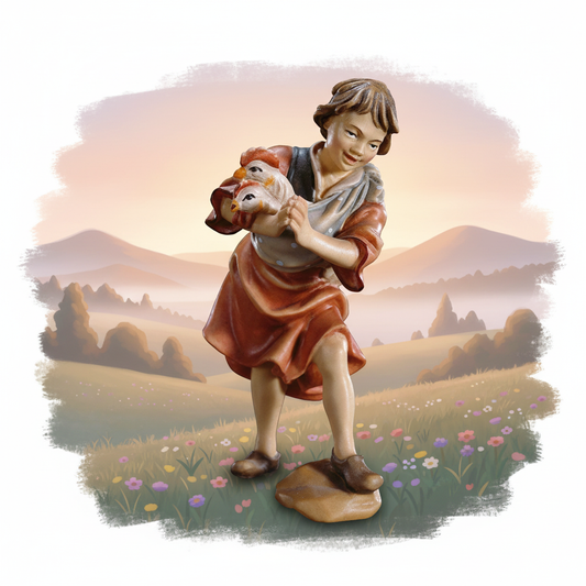 Dawn Meadow - Child with Hens