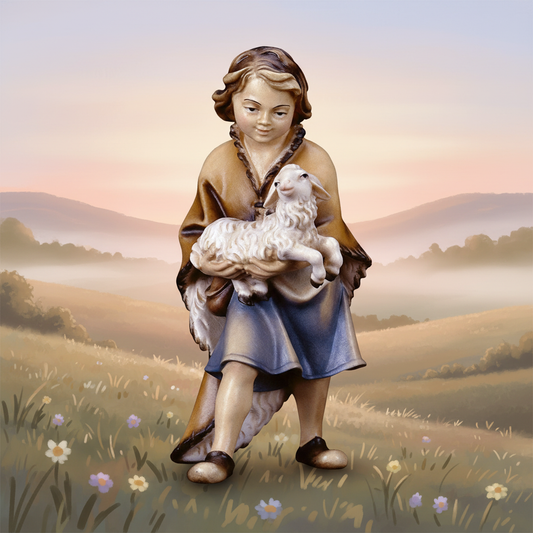 Dawn Meadow - Child with Lamb