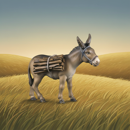 Donkey Only with Pastoral Field