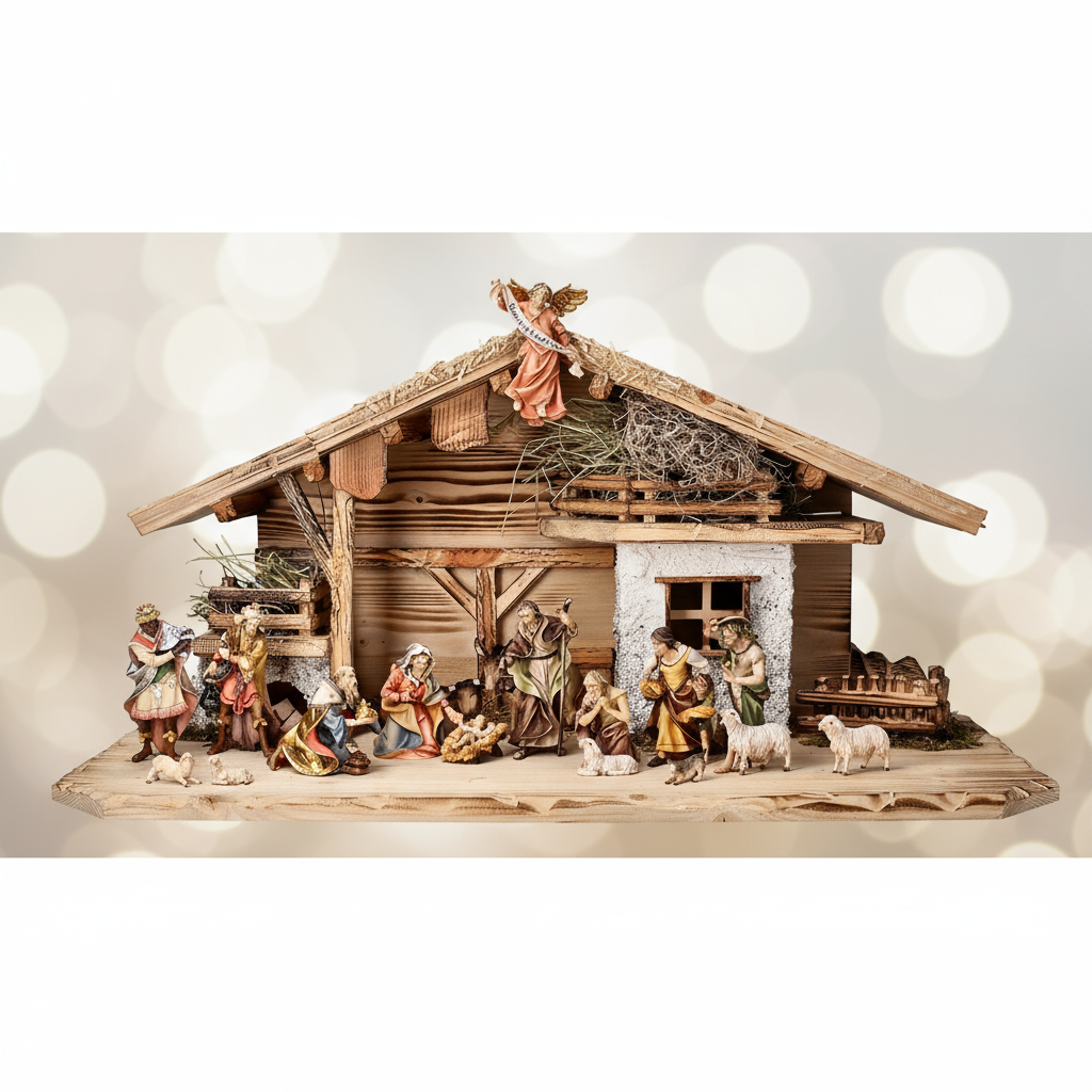 Enhanced 18-Piece Ulrich Alp Stable Nativity
