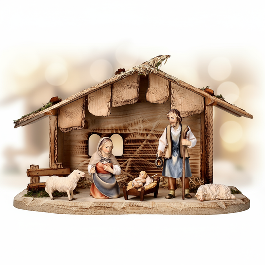 Enhanced 7-Piece Nativity Set with Sheep