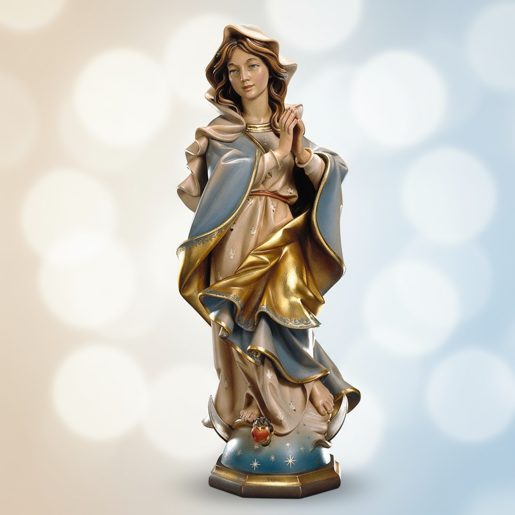 Enhanced Blessed Virgin Baroque Statue