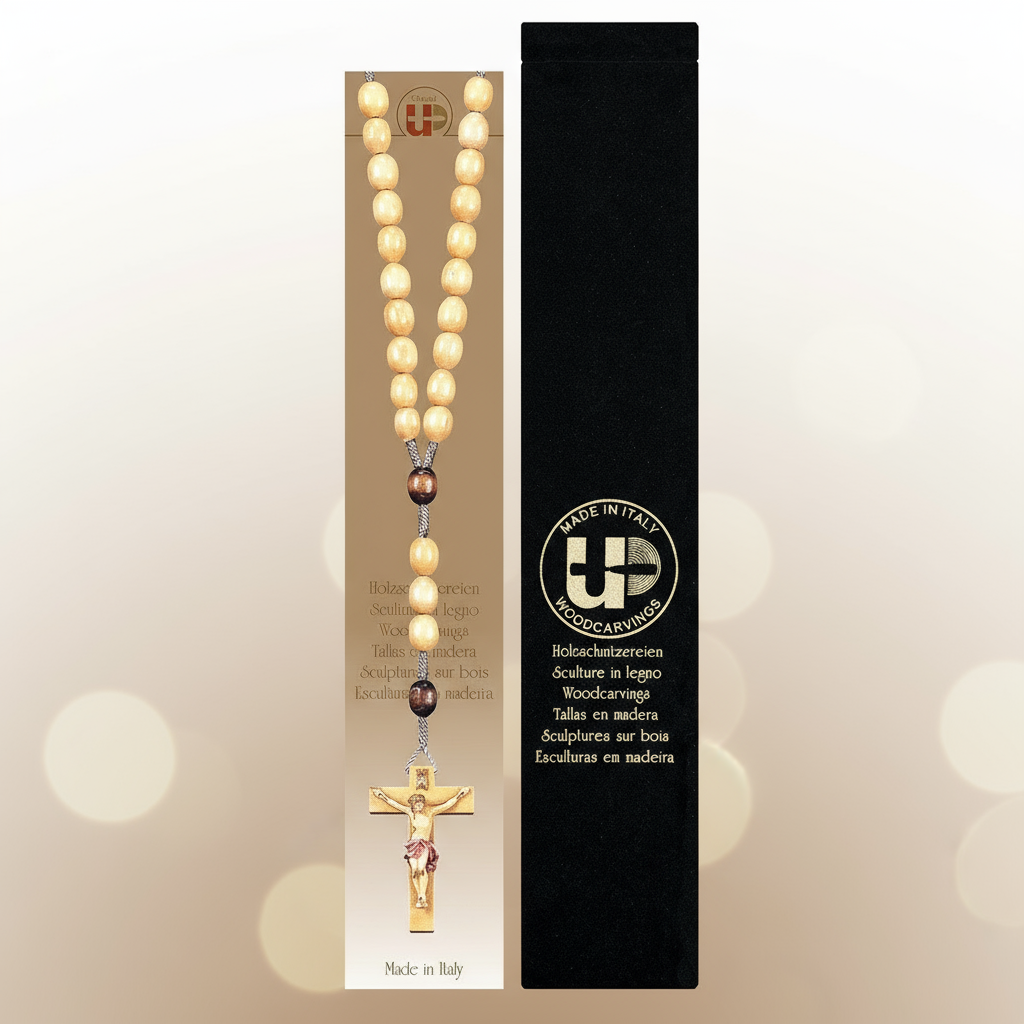 Enhanced Brown Rosary with Case - Matching Original