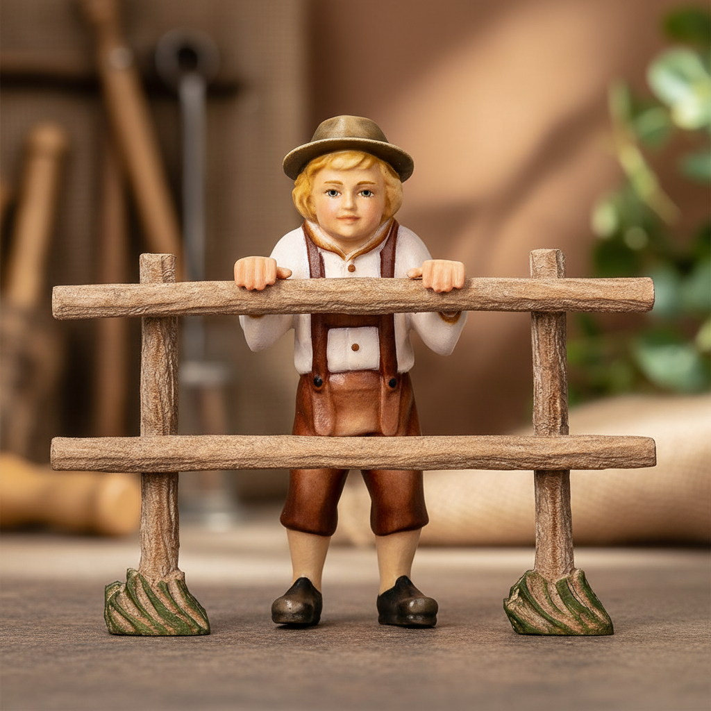 Enhanced Child & Fence - Natural Artisan Style