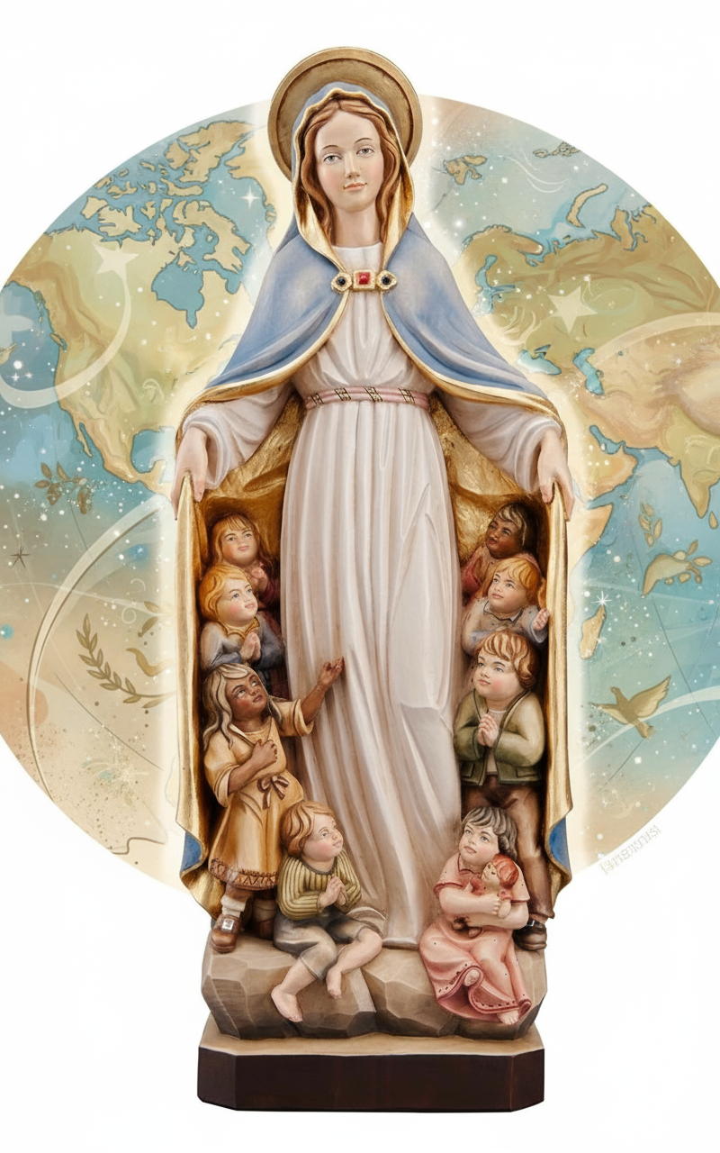 Enhanced Children of the World Our Lady Statue