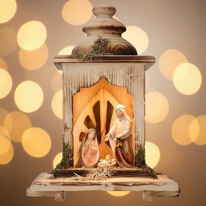 Enhanced Comet Nativity with Stylized Background