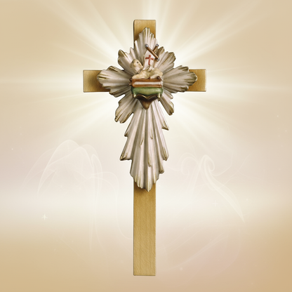 Enhanced Easter Paschal Lamb Cross with Stylized Background