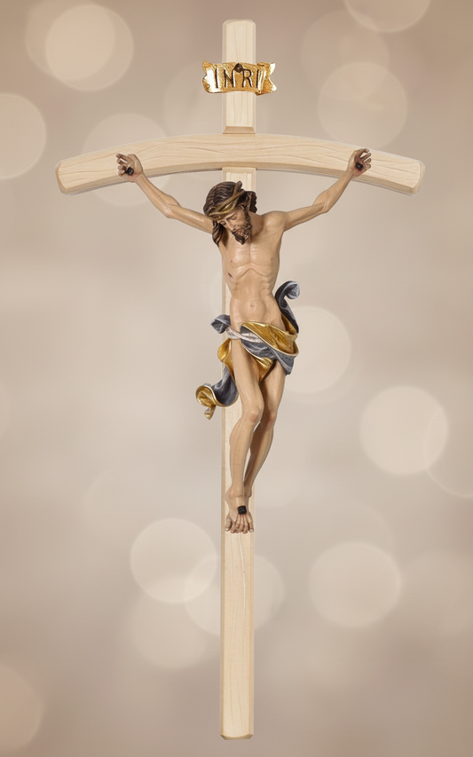 Enhanced Leonardo Light Stained Bent Crucifix - Warm Blurred Background