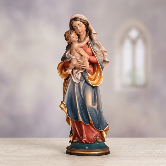 Enhanced Madonna of Peace with Child statue