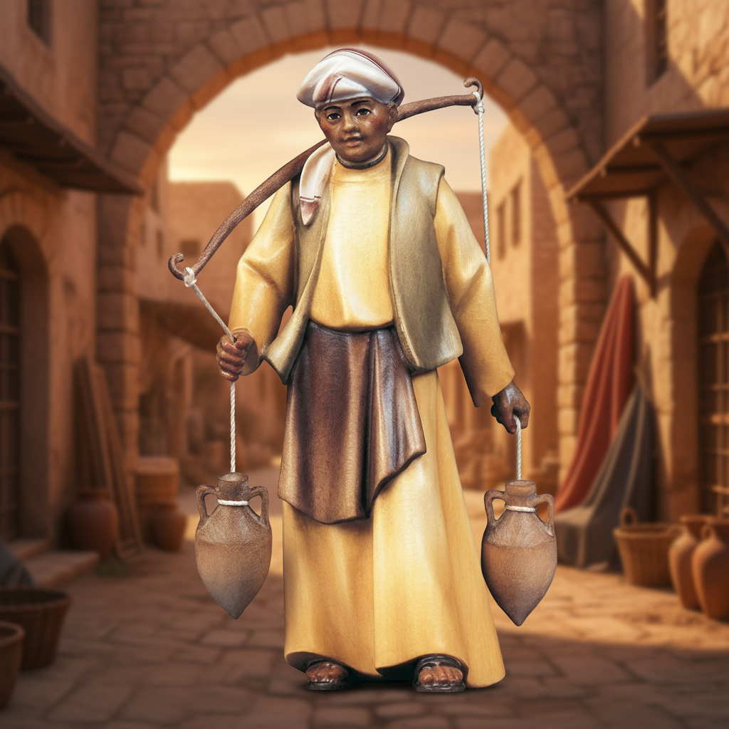 Enhanced Man with Water Jugs - Village Street