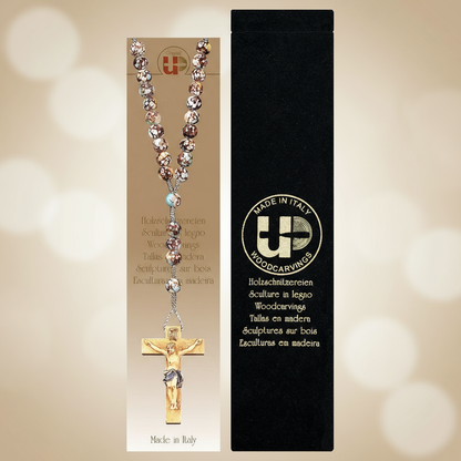 Enhanced Marbled Brown Rosary - Matching Original