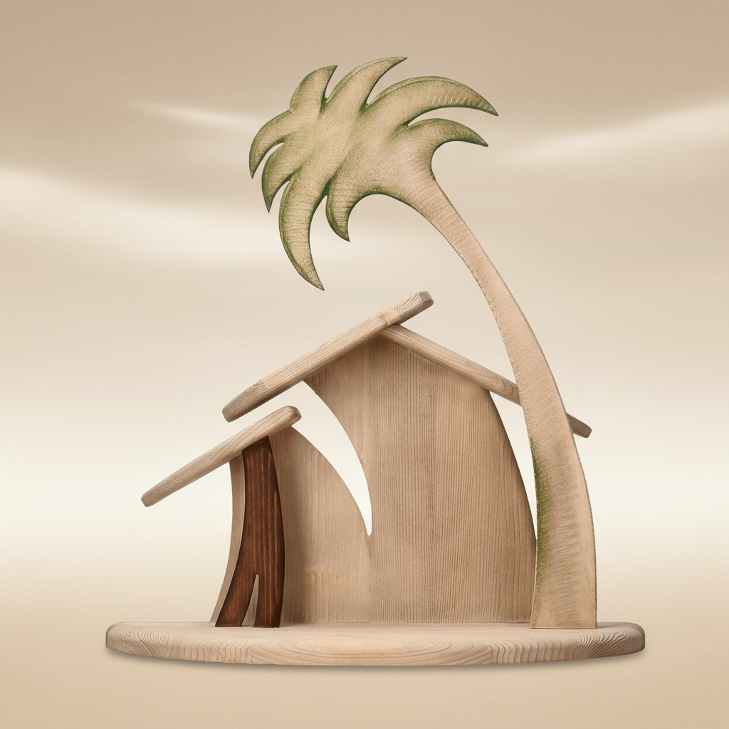 Enhanced Modern Comet Family Nativity Stable Arch