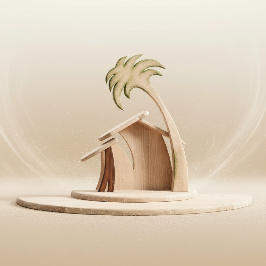 Enhanced Modern Comet Large Family Nativity Stable