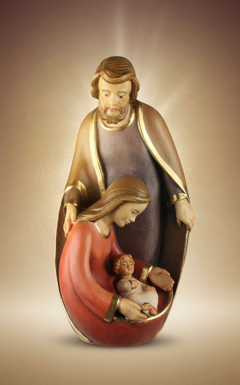 Enhanced Modern Linea Holy Family Statue