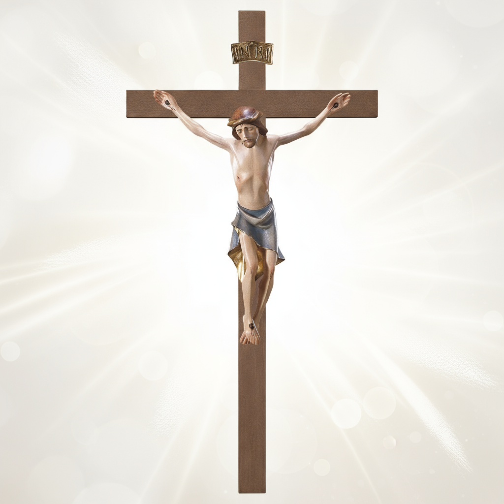 Enhanced Modern Straight Crucifix - Light Background