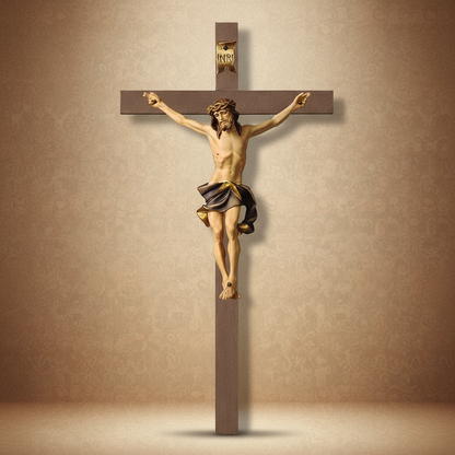 Enhanced Nazarean Plain Wood Crucifix