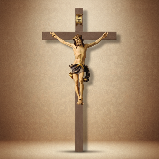 Enhanced Nazarean Plain Wood Crucifix
