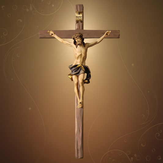 Enhanced Nazarean Straight Crucifix with stylized background