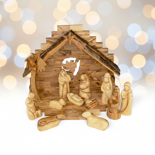 Enhanced Olive Wood Nativity