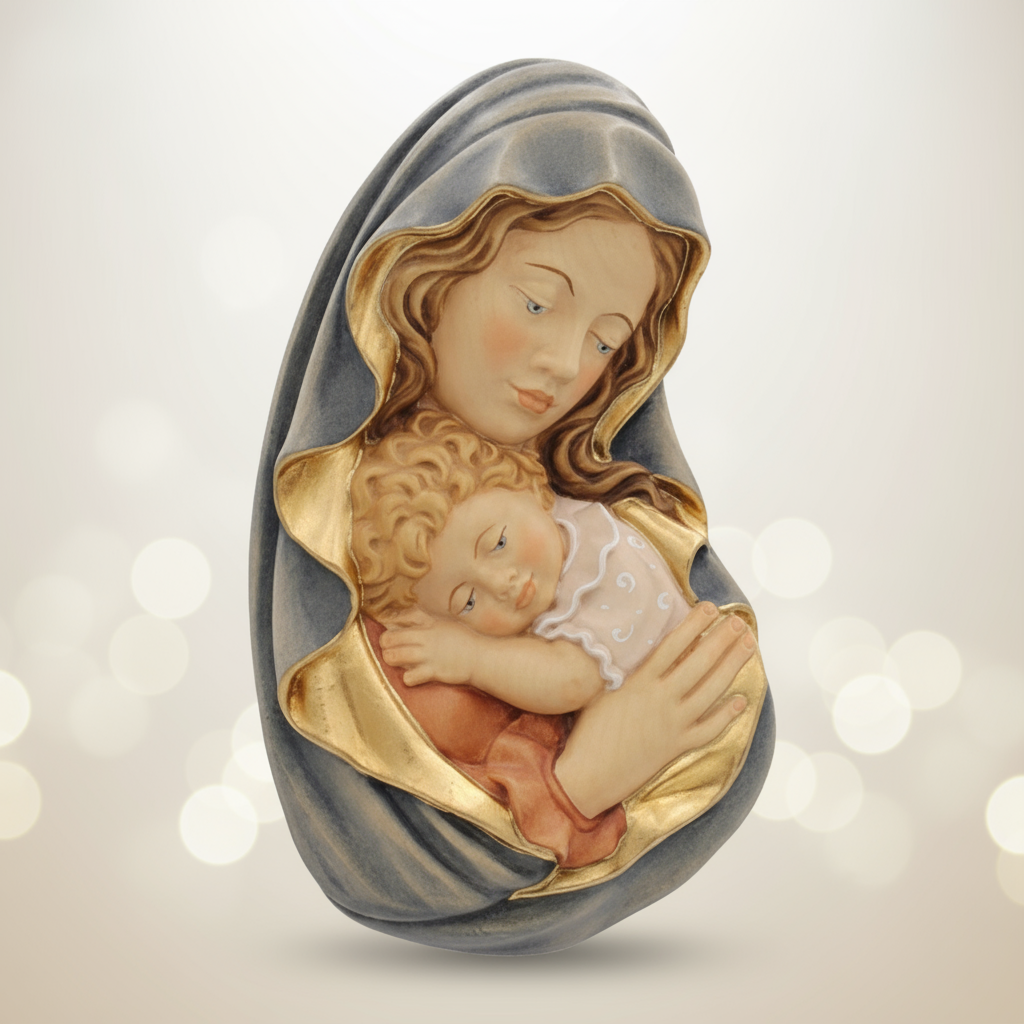 Enhanced Our Lady & Child Relief Portrait Bust